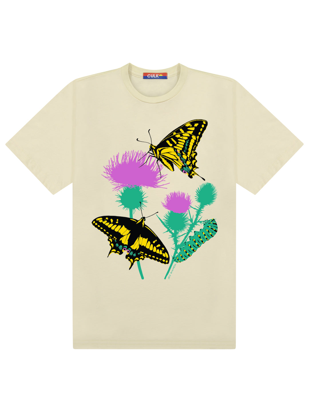 Butterfly Garden Tee Cream by Jen Kindell-Culk
