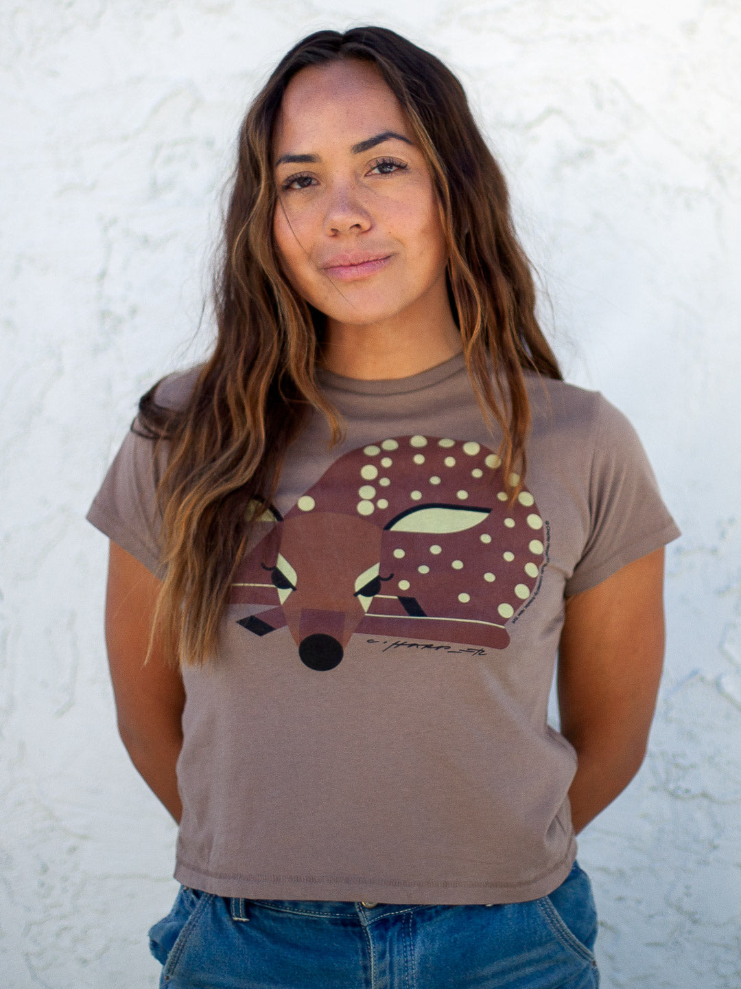 Fawn Women's Tee Latte by Charley Harper-Culk