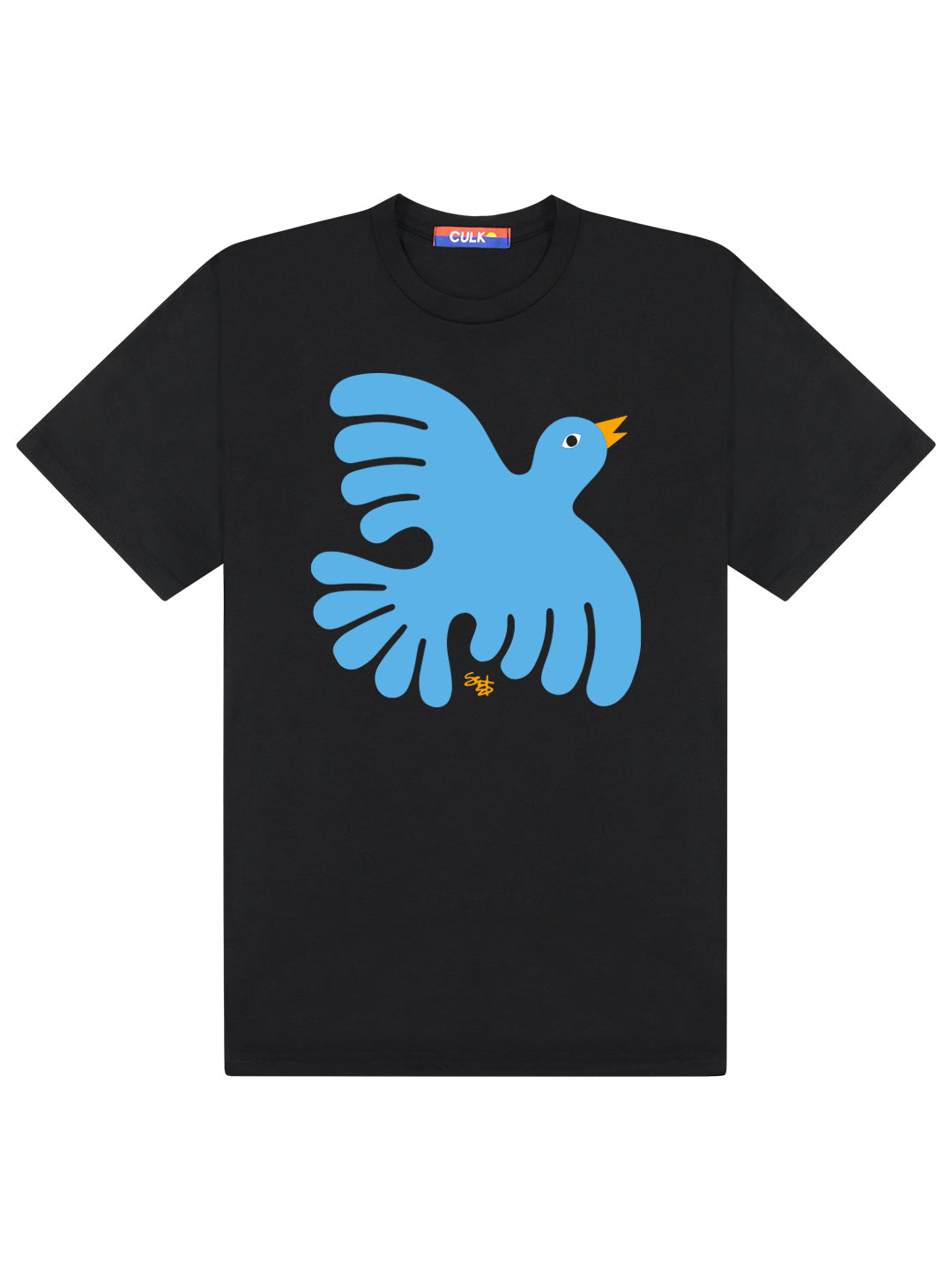 Folk Bird Tee Black by Shapes & Colors-Culk