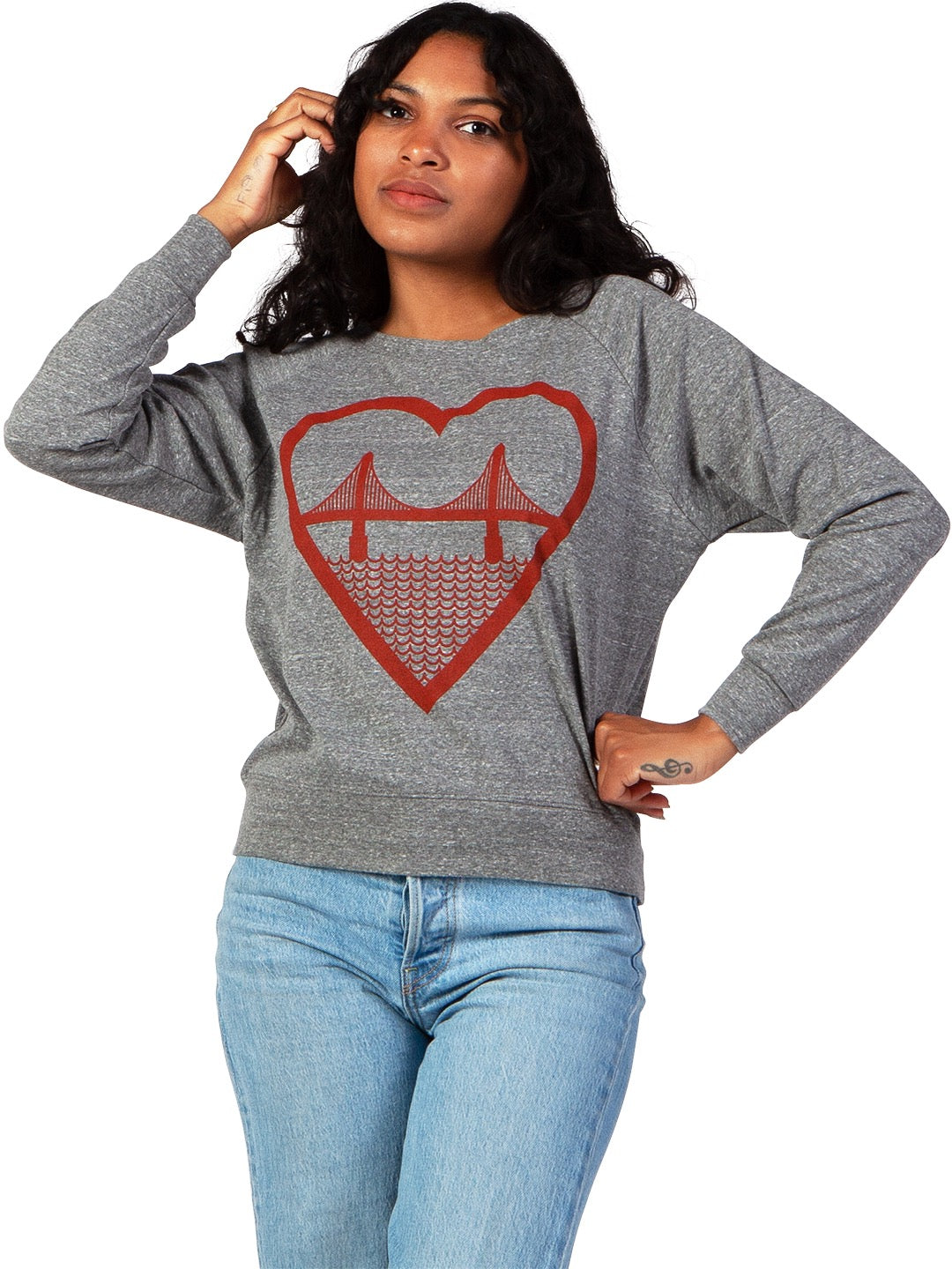 I Heart SF Women's Raglan Pullover Tri-Grey-Culk