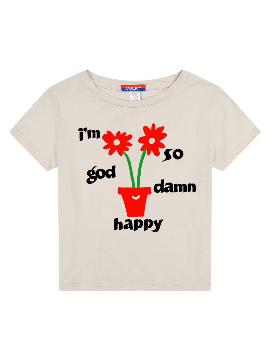 I'm So God Damn Happy Women's Tee Silver-Culk