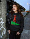 Kristina Micotti Sutro Tower Unisex Crewneck Sweatshirt Black Heather-Culk