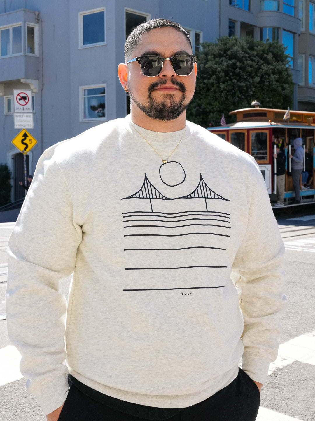 Minimal Bridge Crewneck Heather Cream-Culk