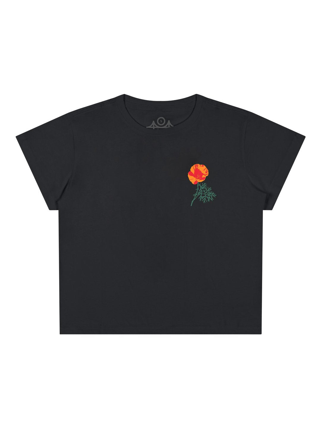 Poppy Women's Tee Black by Jen Kindell-Culk