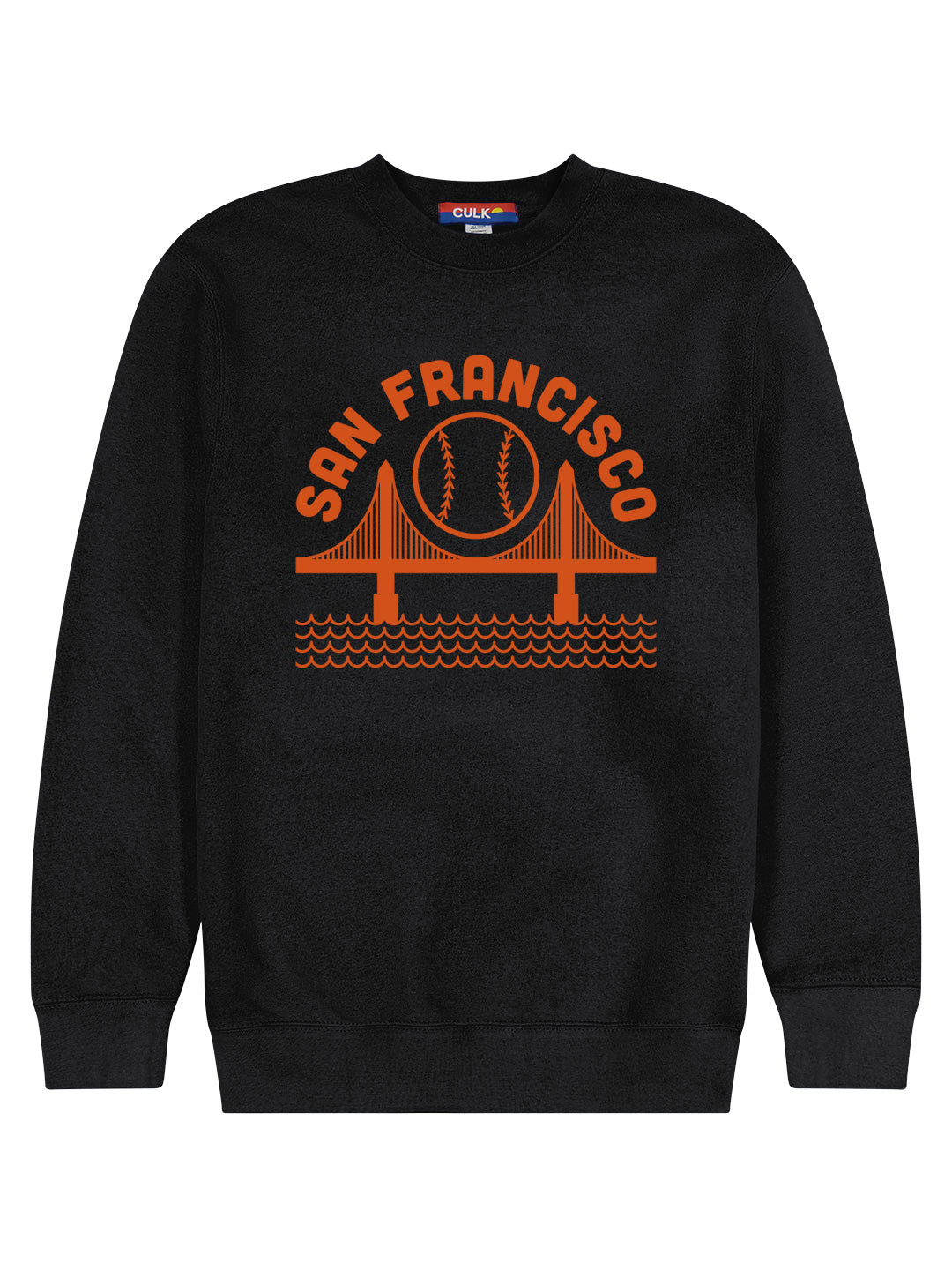 SF Baseball Crewneck Sweatshirt Black-Culk