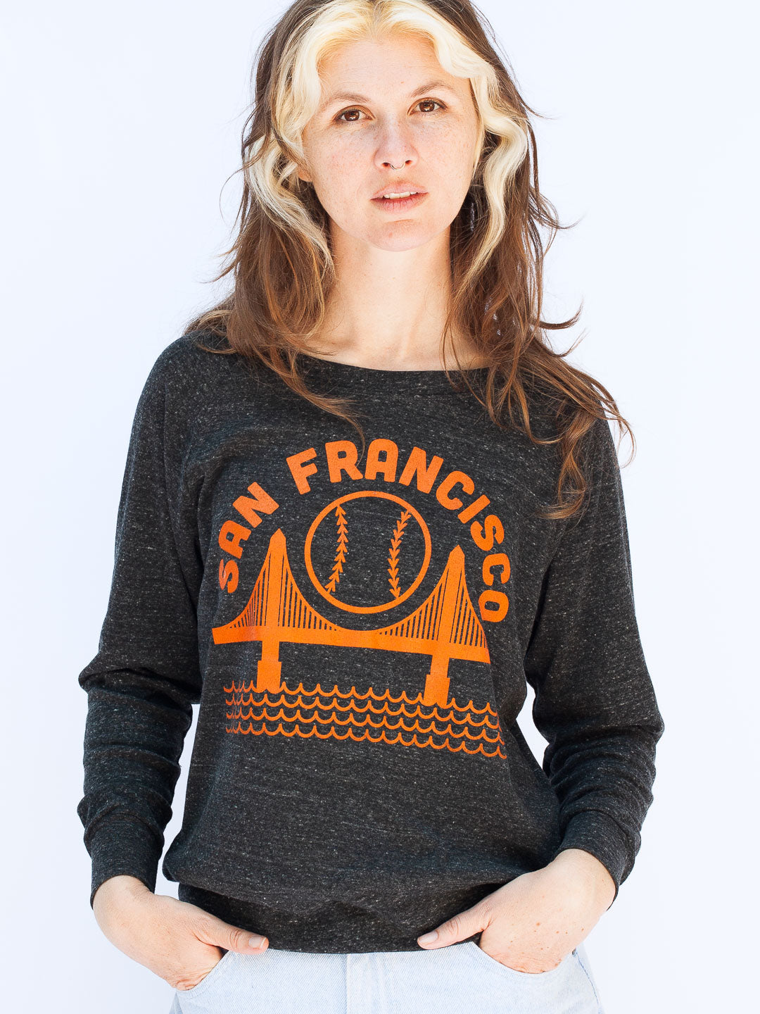 SF Baseball Women's Raglan Pullover Tri-Charcoal-Culk