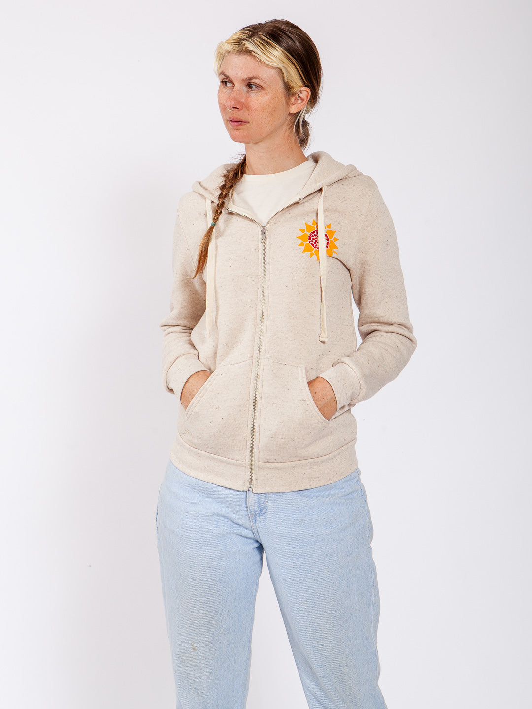 Sunflower Zip-up Hoodie Tri-Cream-Culk
