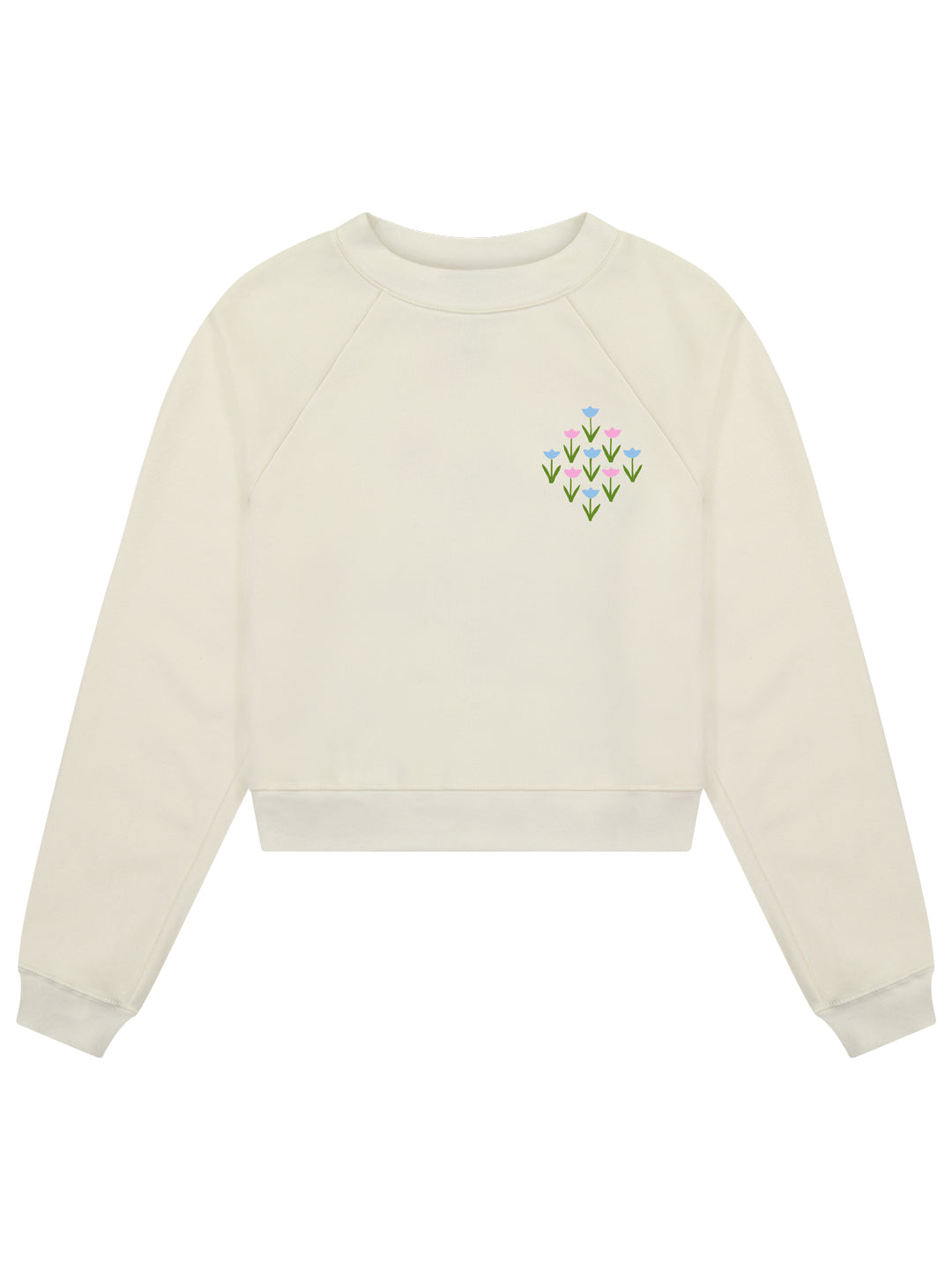 Tulips Women's Cropped Crewneck Cream-Culk