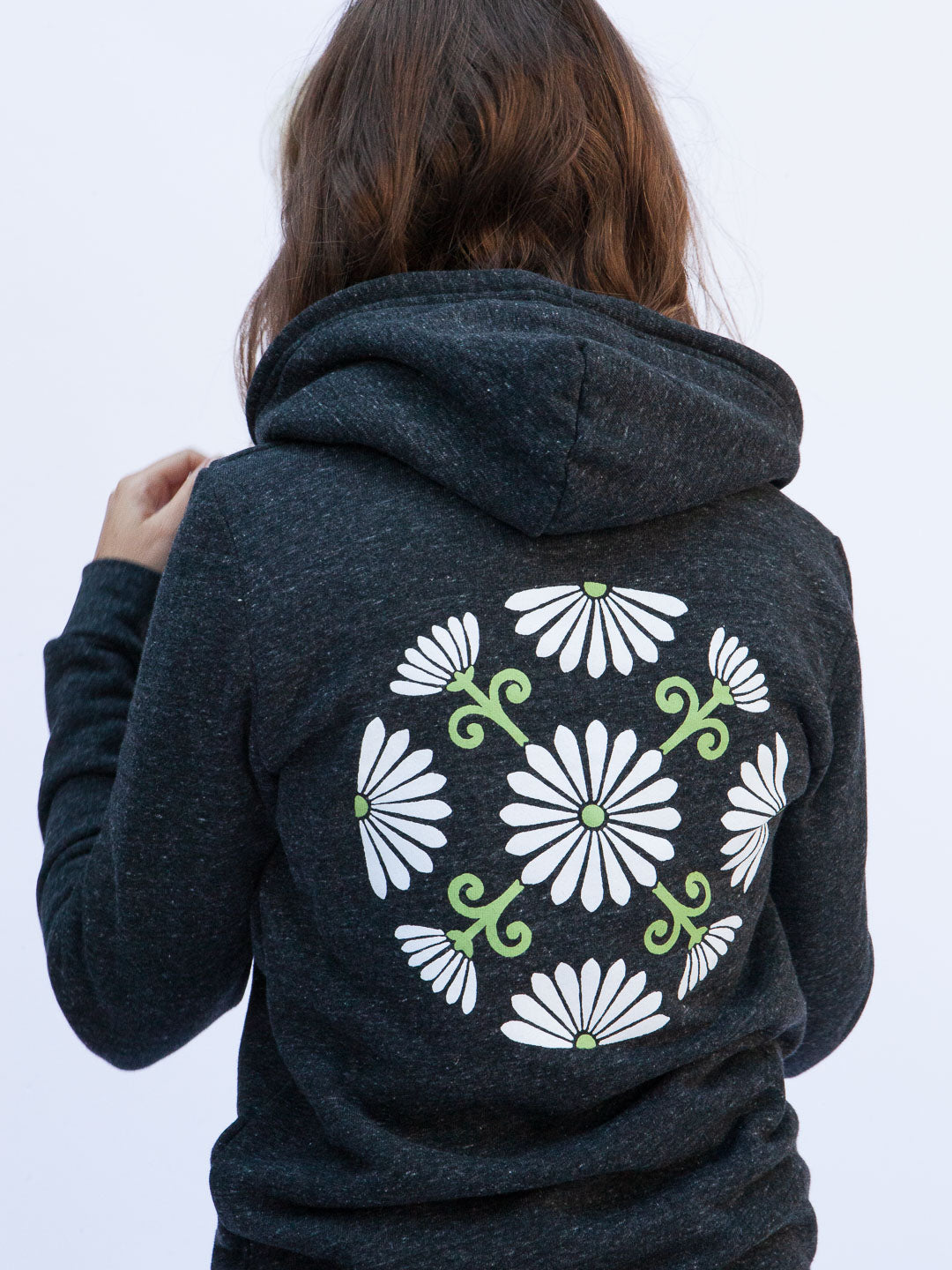 Garden Wheel Zip-up Hoodie Tri-Charcoal