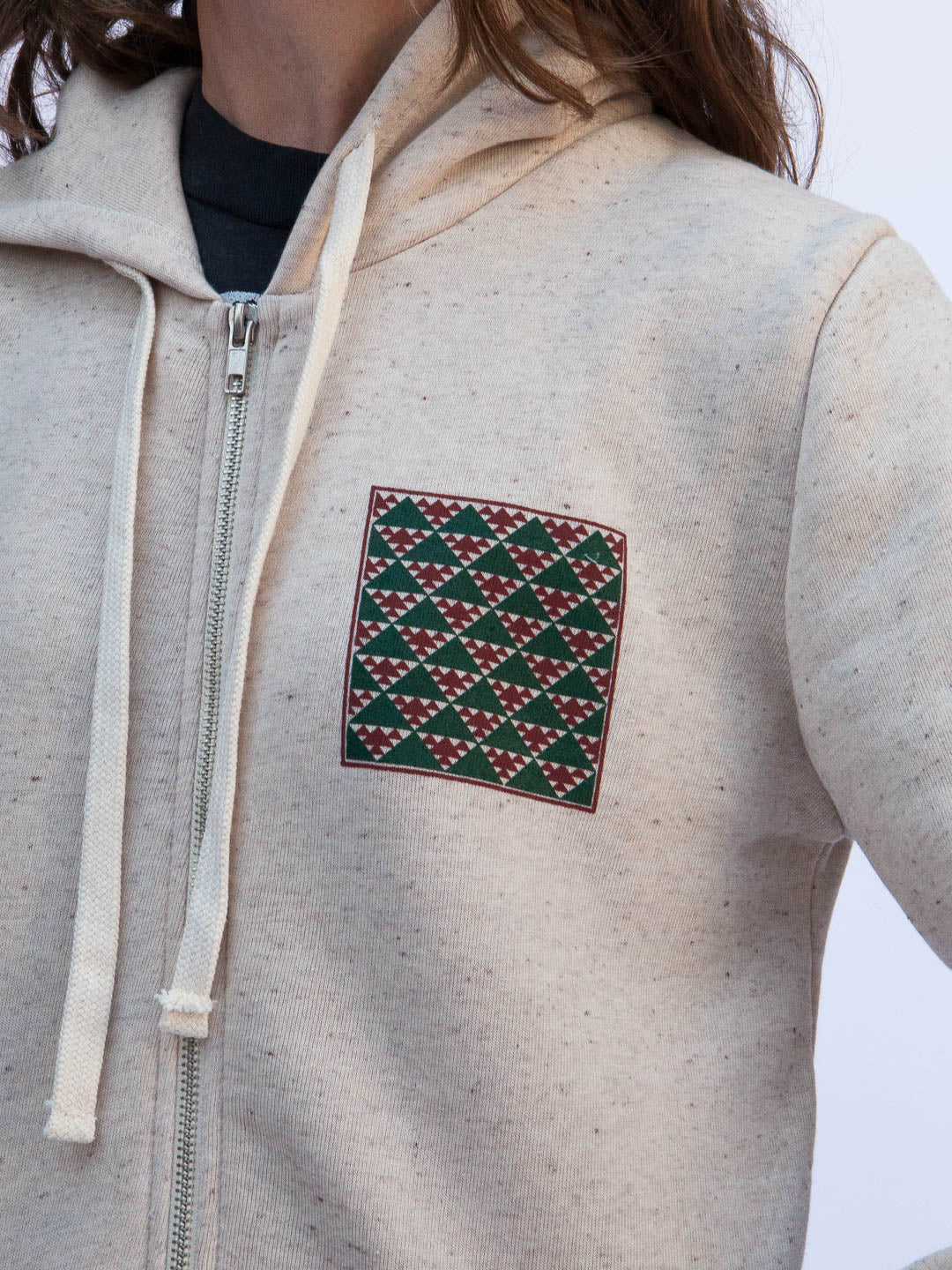 Mountain Study Zip-up Hoodie Tri-Cream