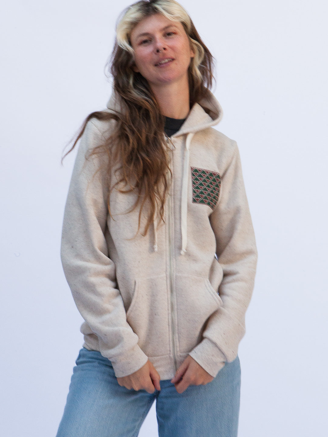 Mountain Study Zip-up Hoodie Tri-Cream