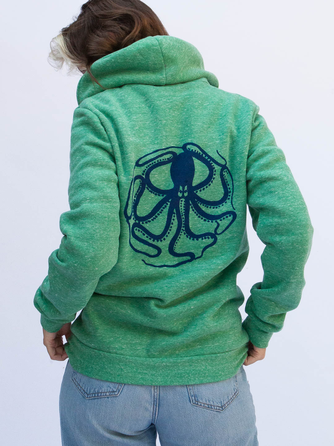 Octopus Zip-up Hoodie Tri-Green
