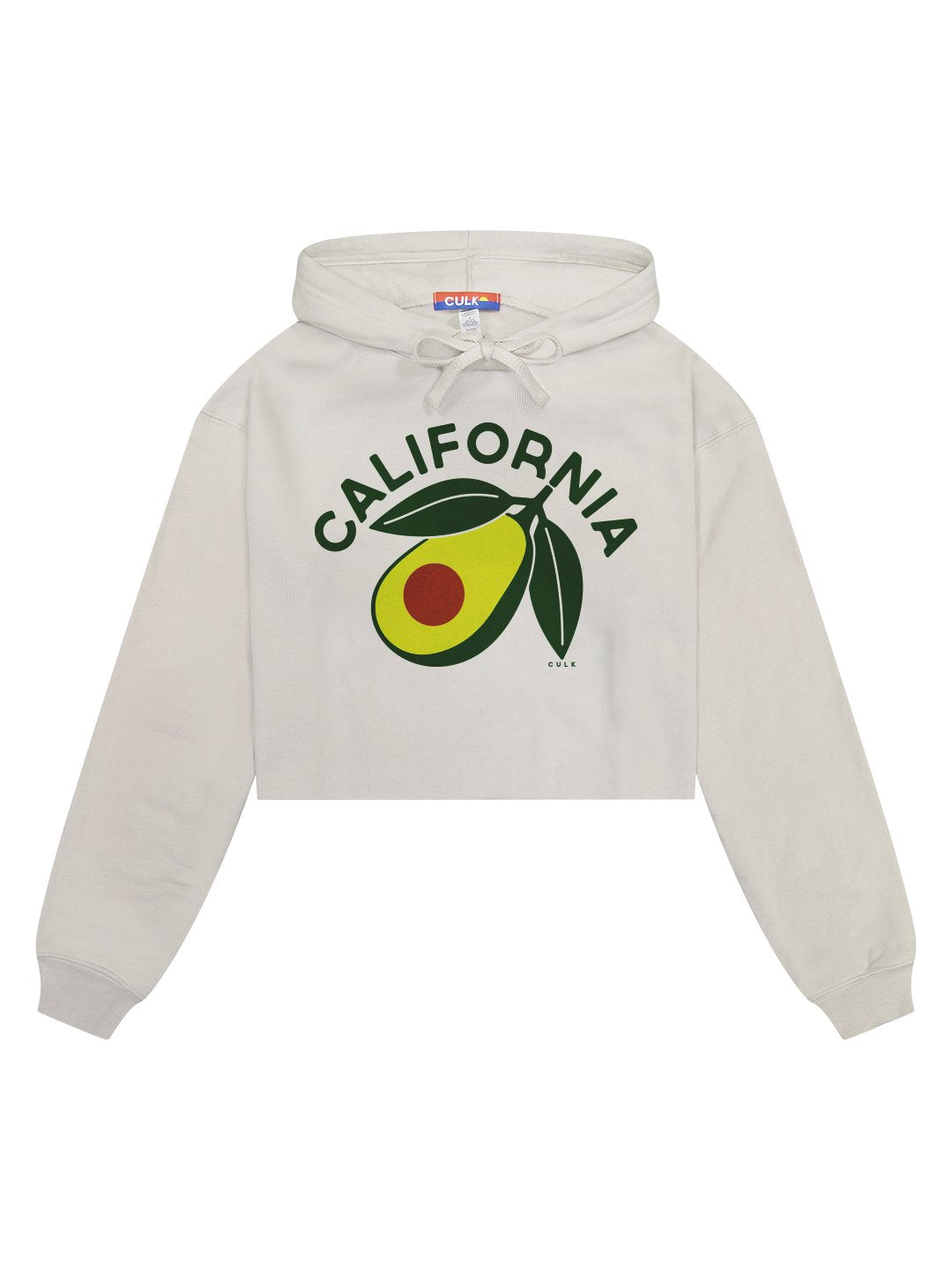 California Avocado Women's Cropped Hoodie Cream-Culk