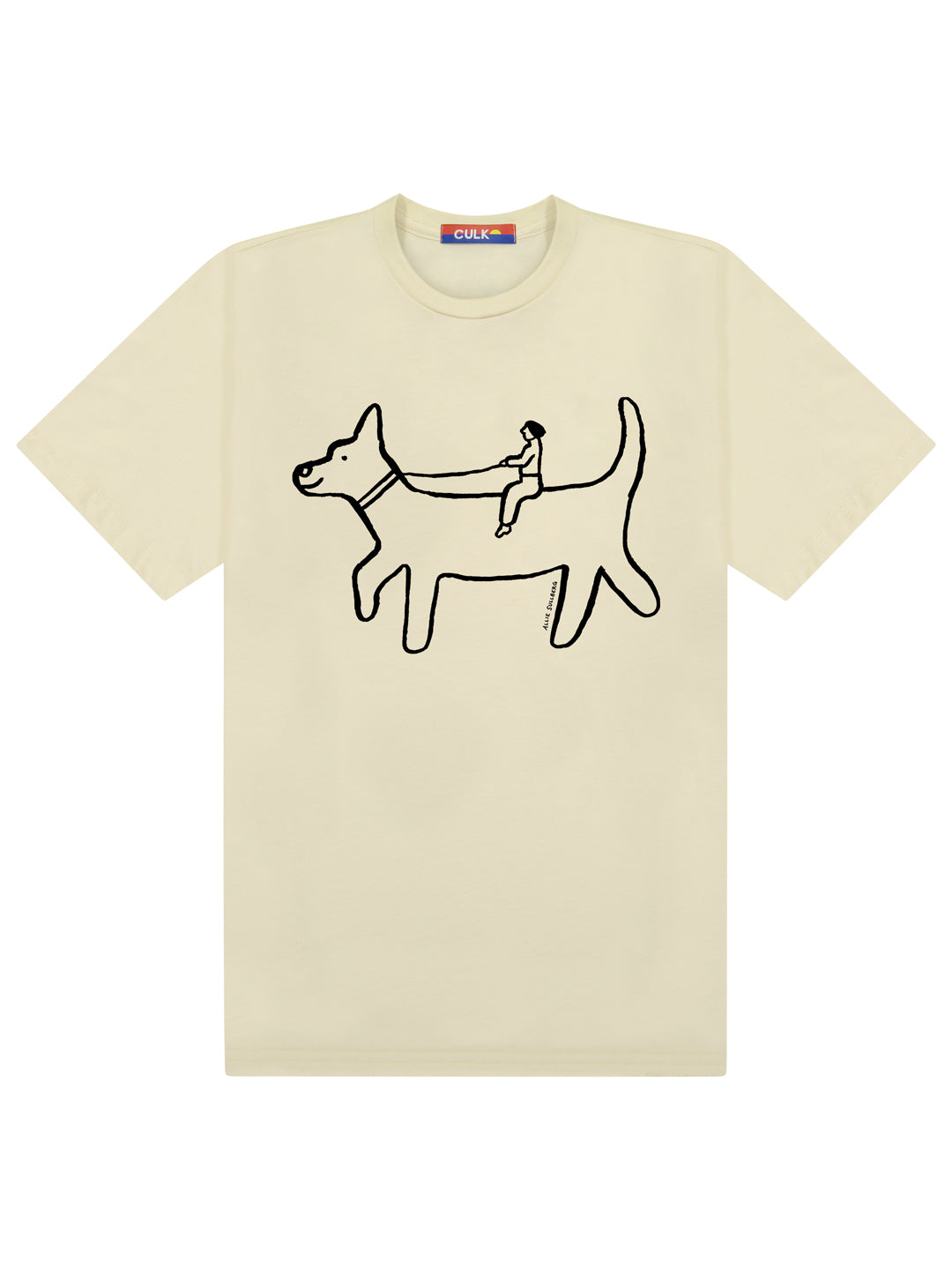 Dog Rider Tee Cream by Allie Sullberg