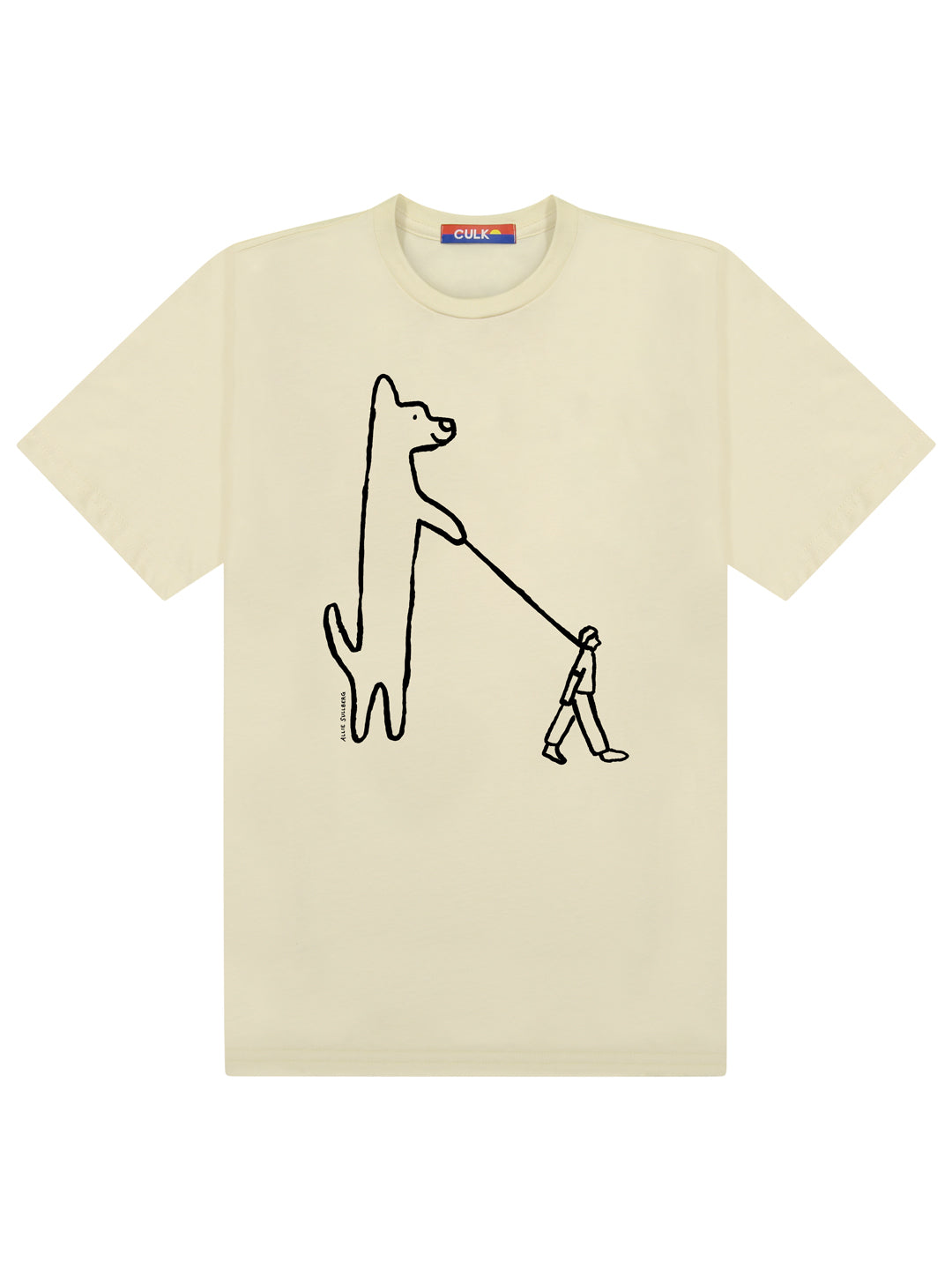 Dog Walker Tee Cream by Allie Sullberg