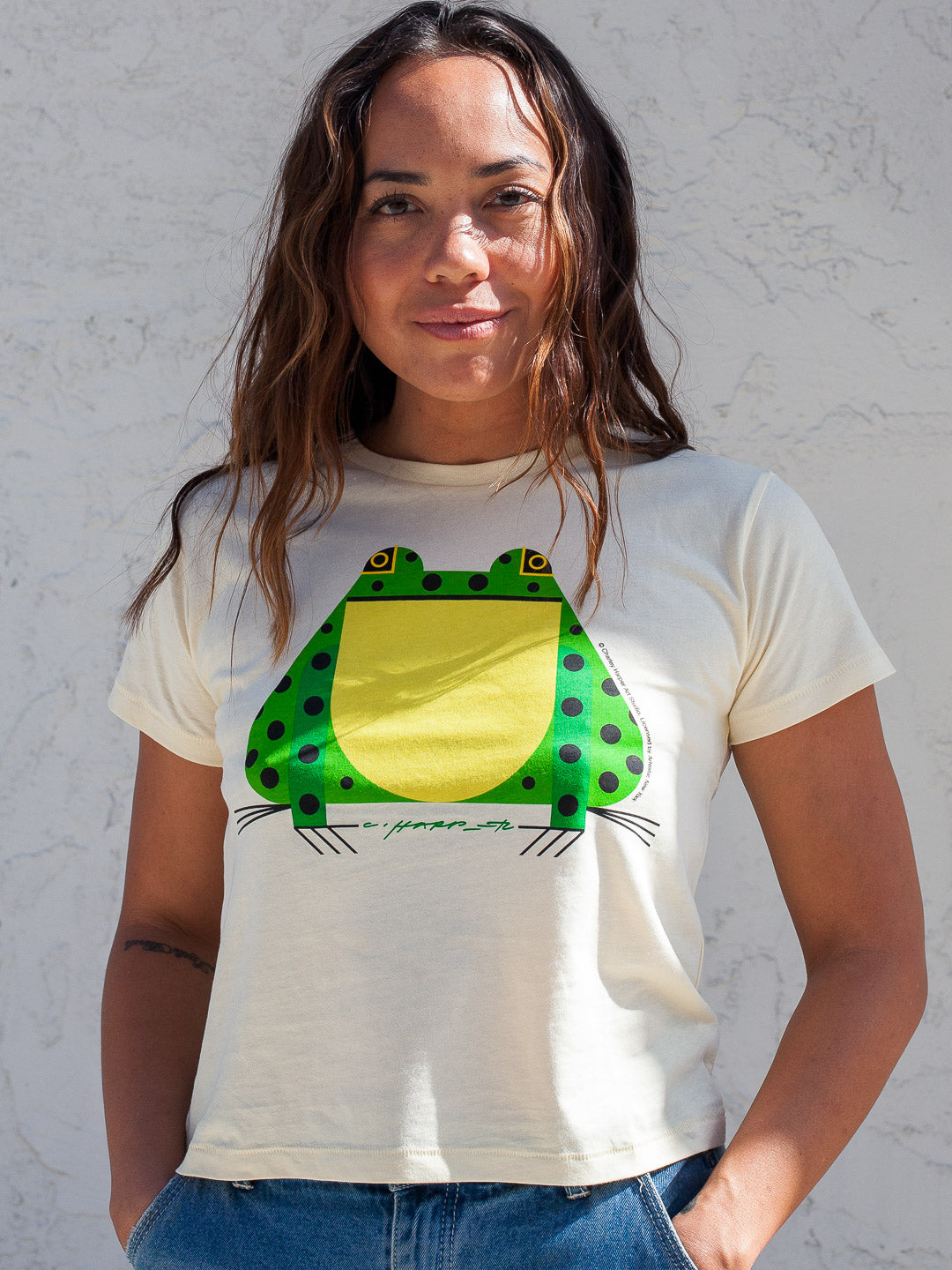 Bullfrog Women's Tee Cream by Charley Harper-Culk
