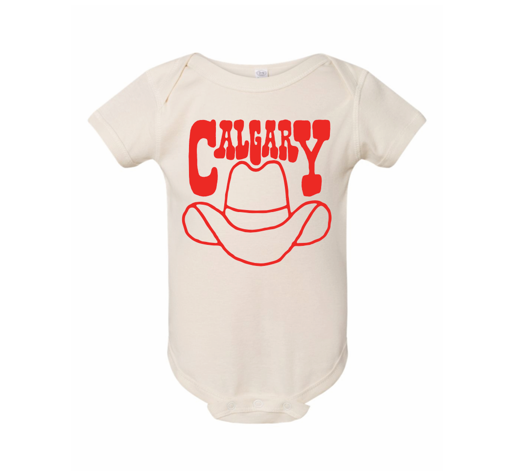 Calgary Cowboy Hat Baby Onesie Cream-Culk