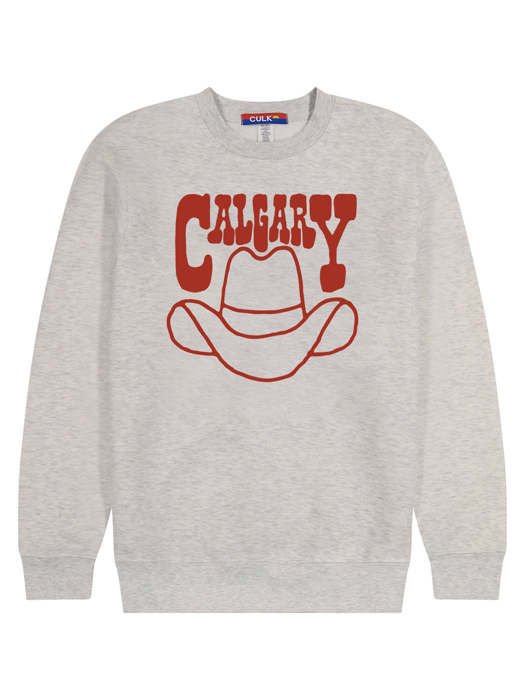 Calgary Cowboy Hat Crewneck Heather Cream-Culk