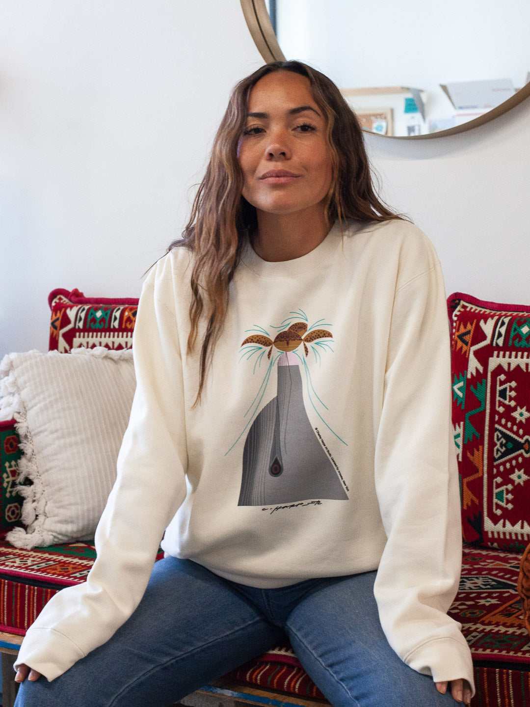 Charley Harper Dolfun Unisex Crewneck Sweatshirt Cream-Culk