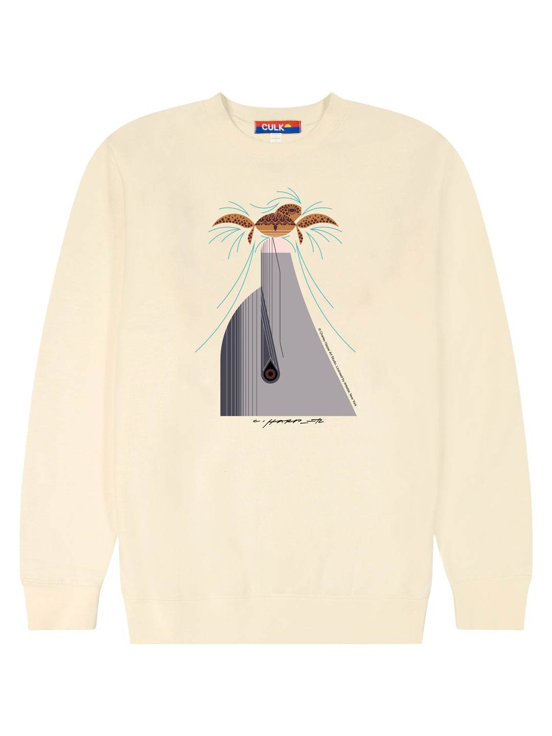 Charley Harper Dolfun Unisex Crewneck Sweatshirt Cream-Culk