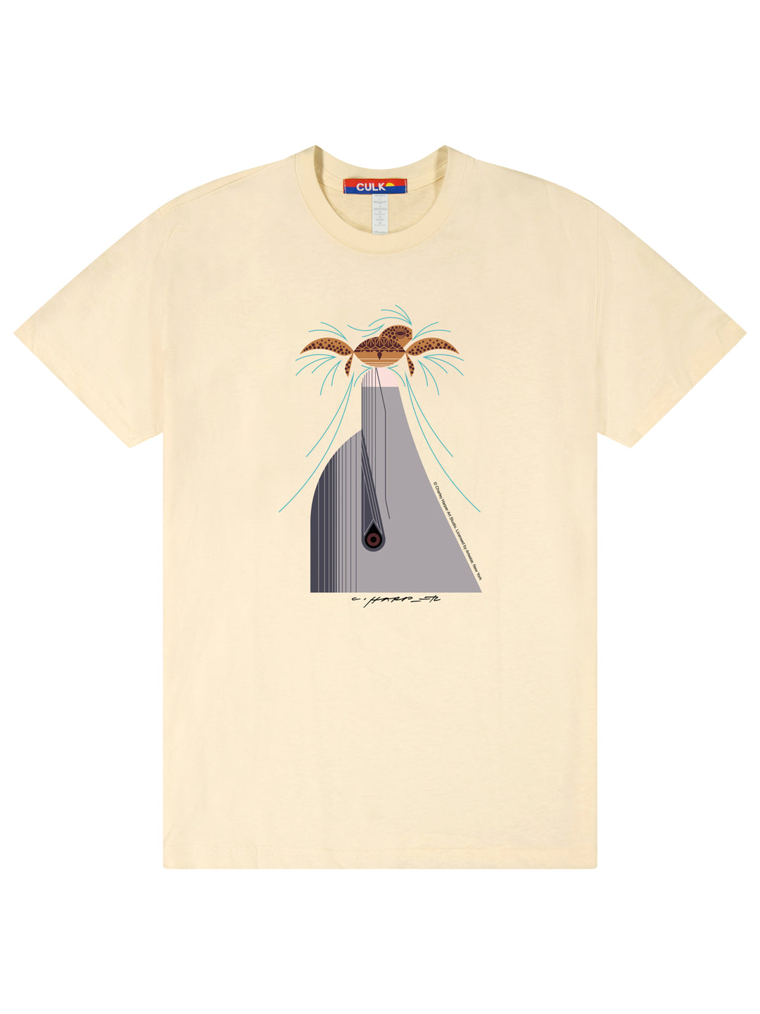 Charley Harper Dolfun Unisex Tee Cream-Culk
