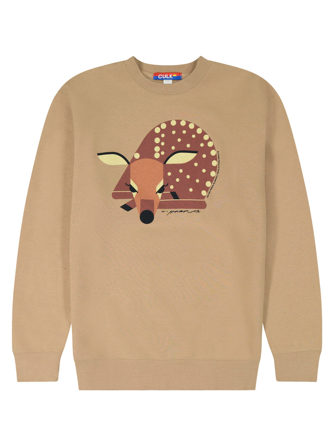 Charley Harper Fawn Unisex Crewneck Sweatshirt Brown-Culk