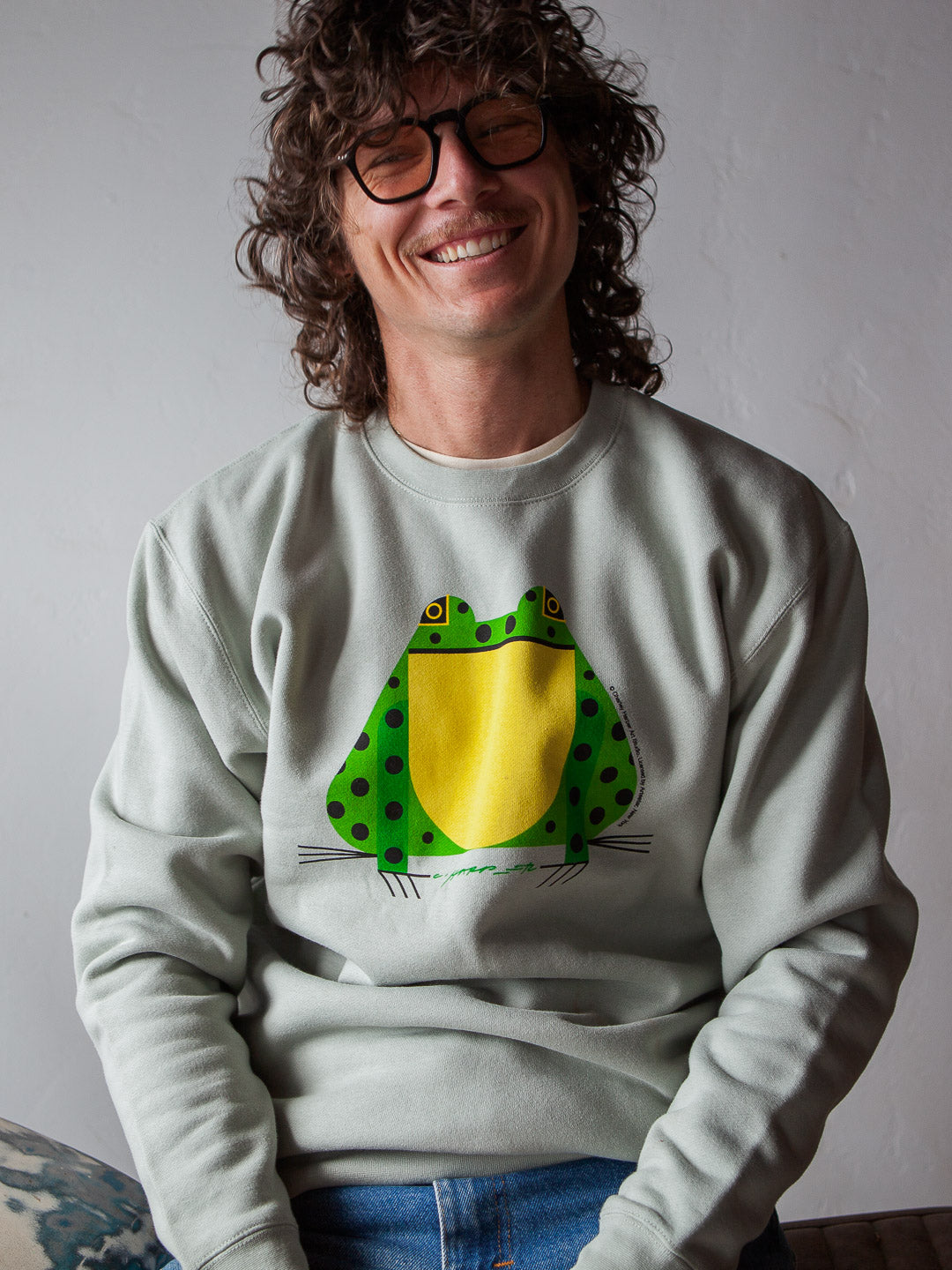 Charley Harper Frog Unisex Crewneck Sweatshirt Green-Culk