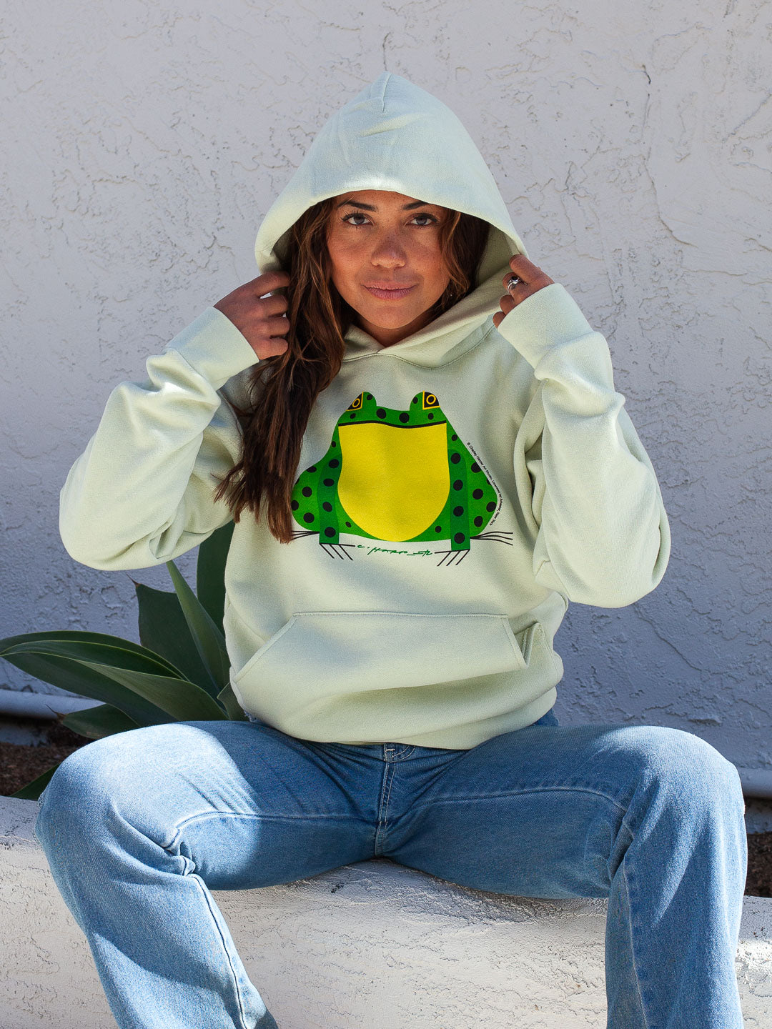 Charley Harper Frog Unisex Hoody Honey Dew-Culk