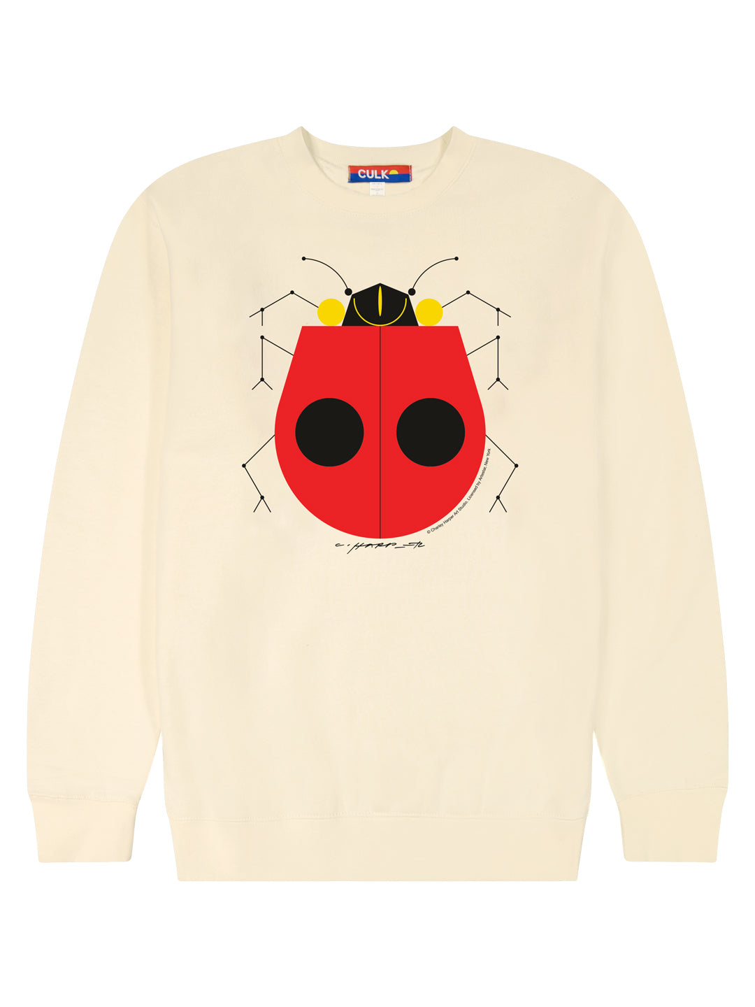 Charley Harper Ladybug Unisex Crewneck Sweatshirt Cream-Culk