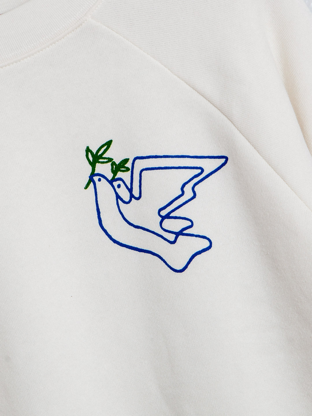Doves Women's Cropped Crewneck Cream-Culk