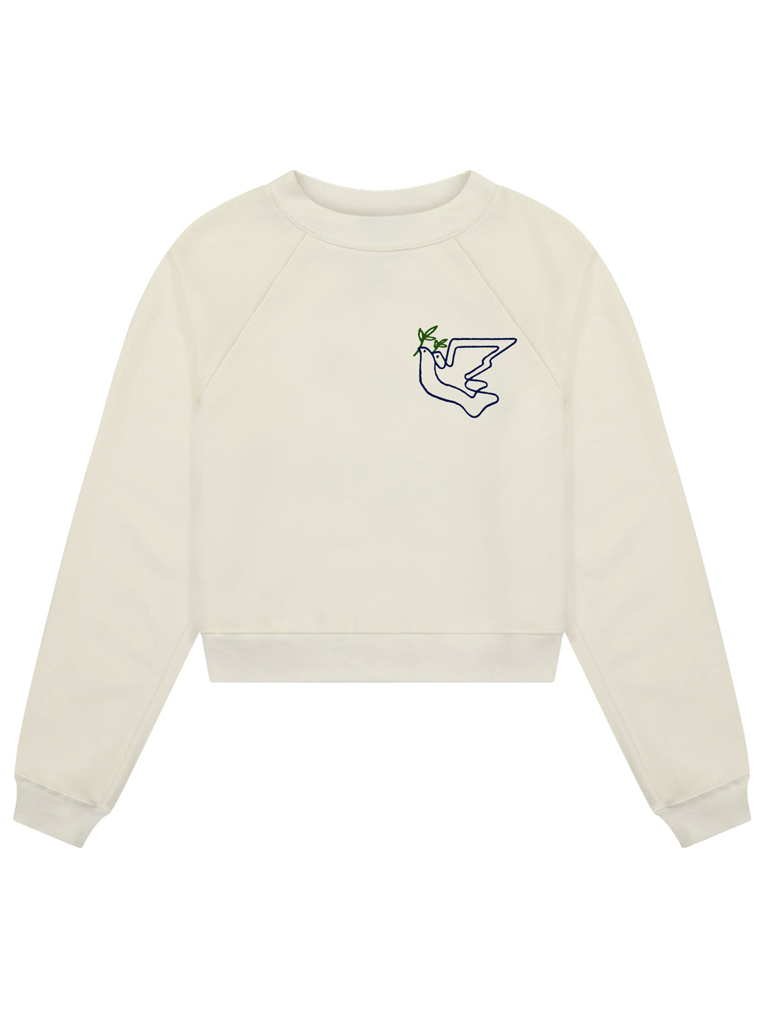 Doves Women's Cropped Crewneck Cream-Culk
