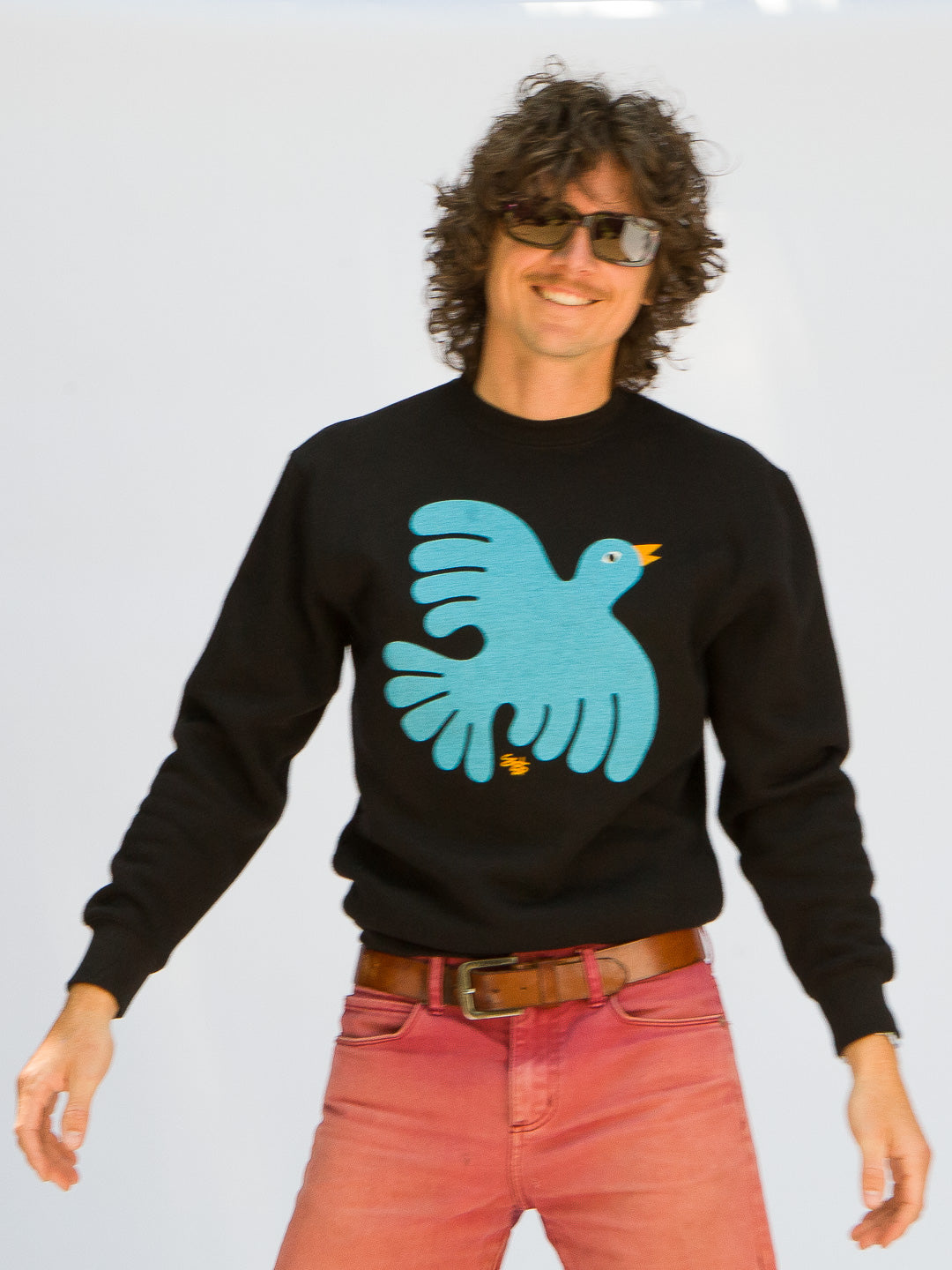 Folk Bird Crewneck Black by Shapes & Colors-Culk
