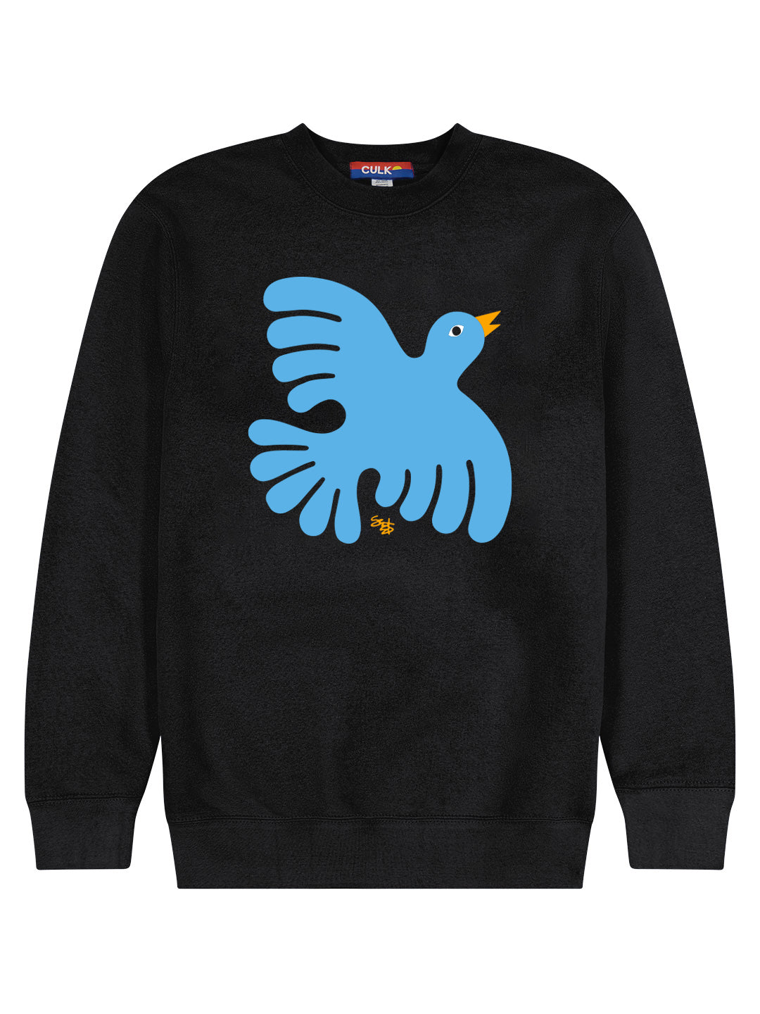 Folk Bird Crewneck Black by Shapes &amp; Colors-Culk