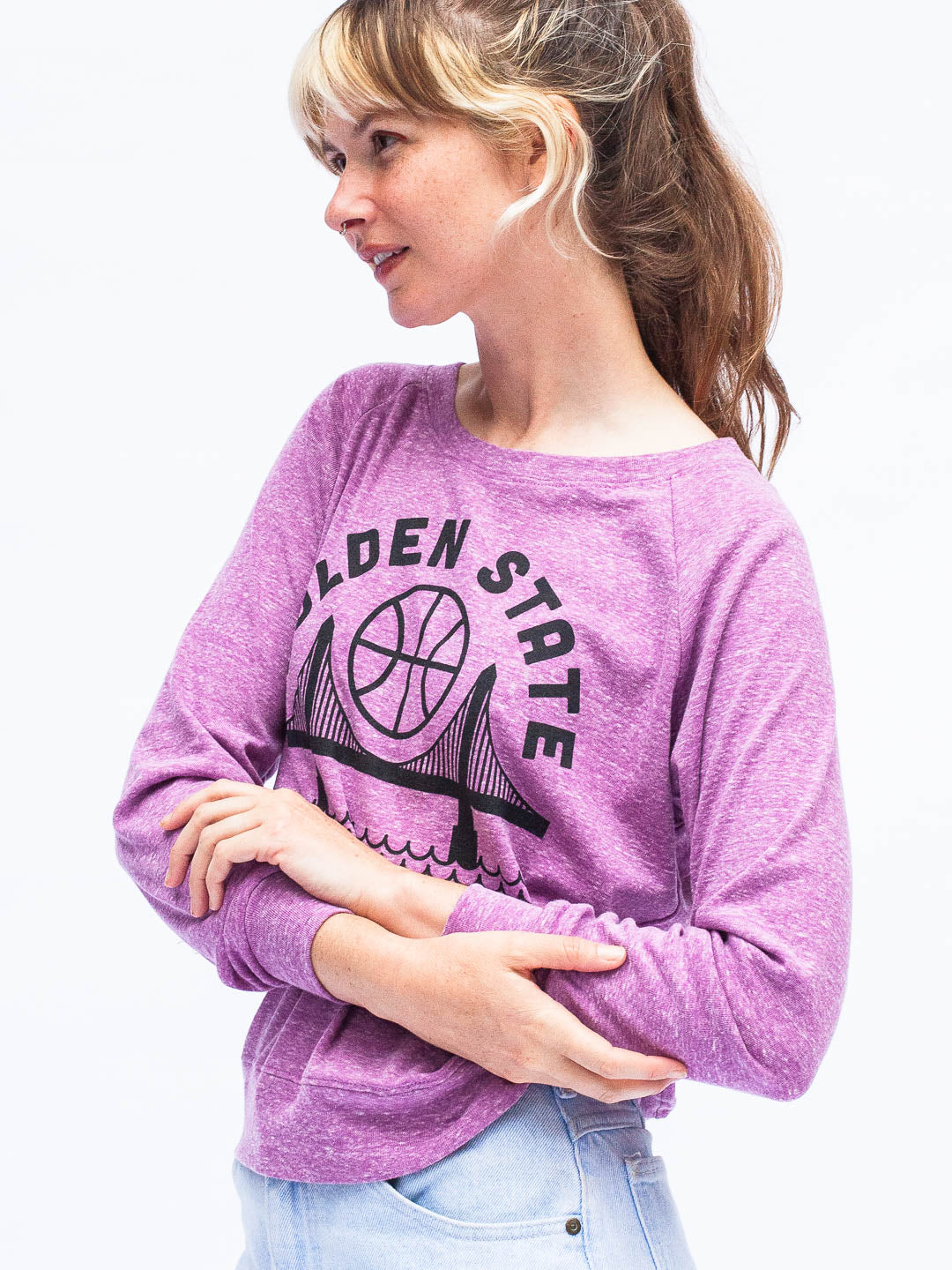 Golden State Women's Raglan Pullover Tri-Purple-Culk