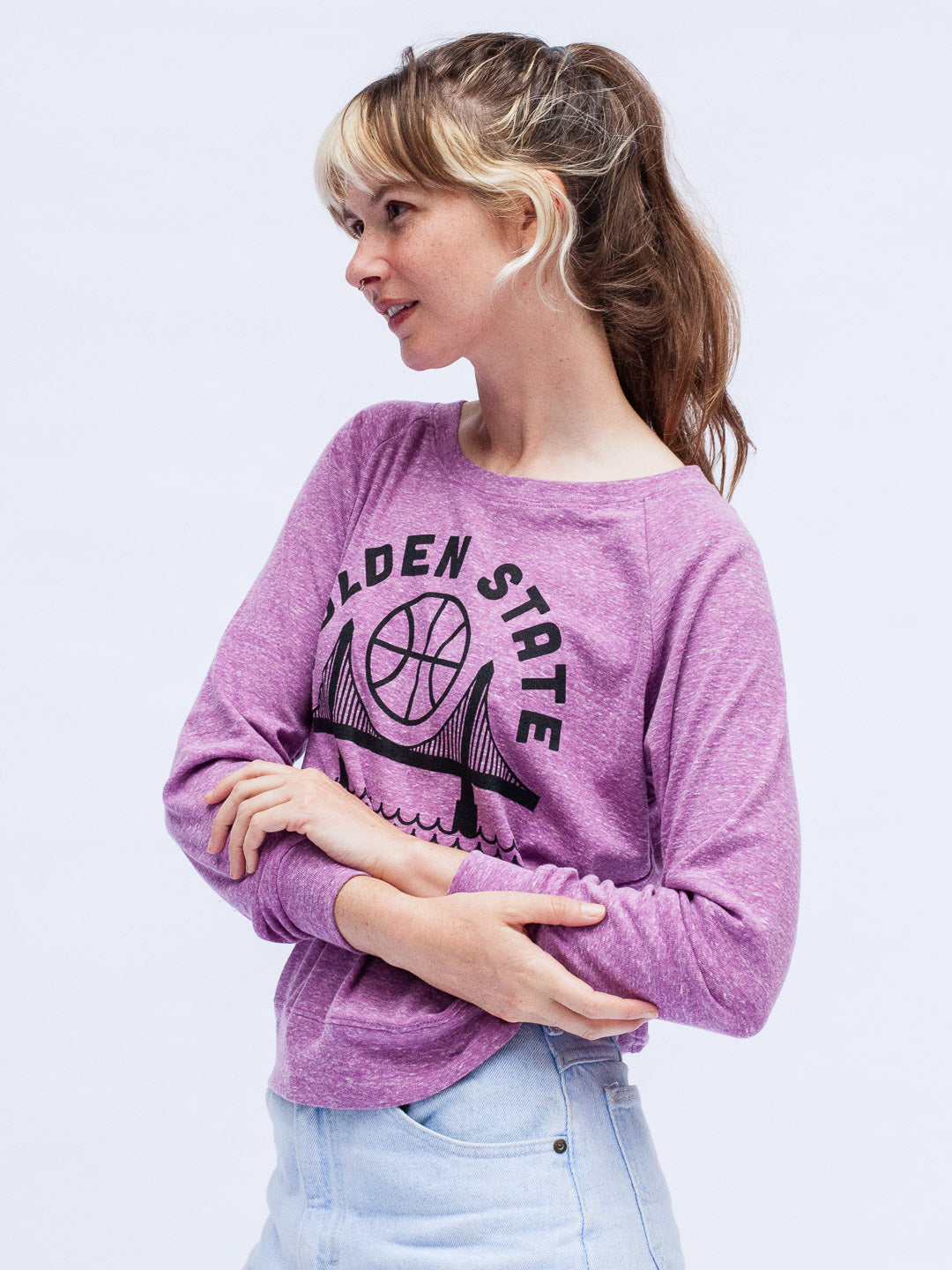 Golden State Women's Raglan Pullover Tri-Purple-Culk