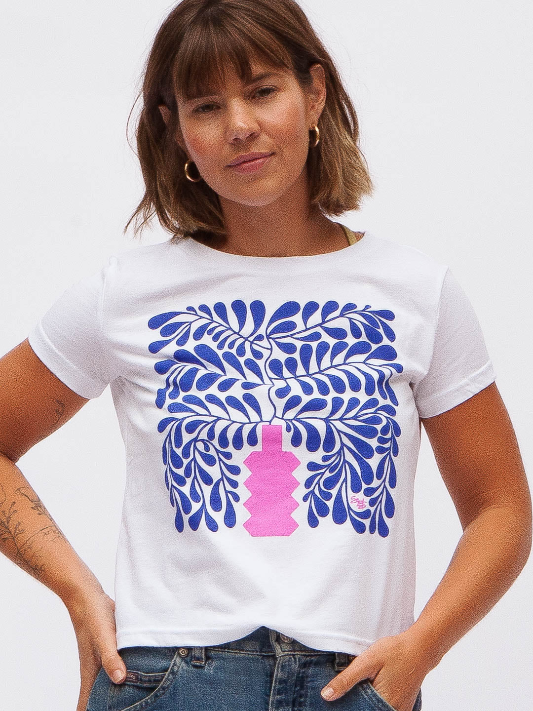 House Plant Women's Tee White by Shapes & Colors-Culk