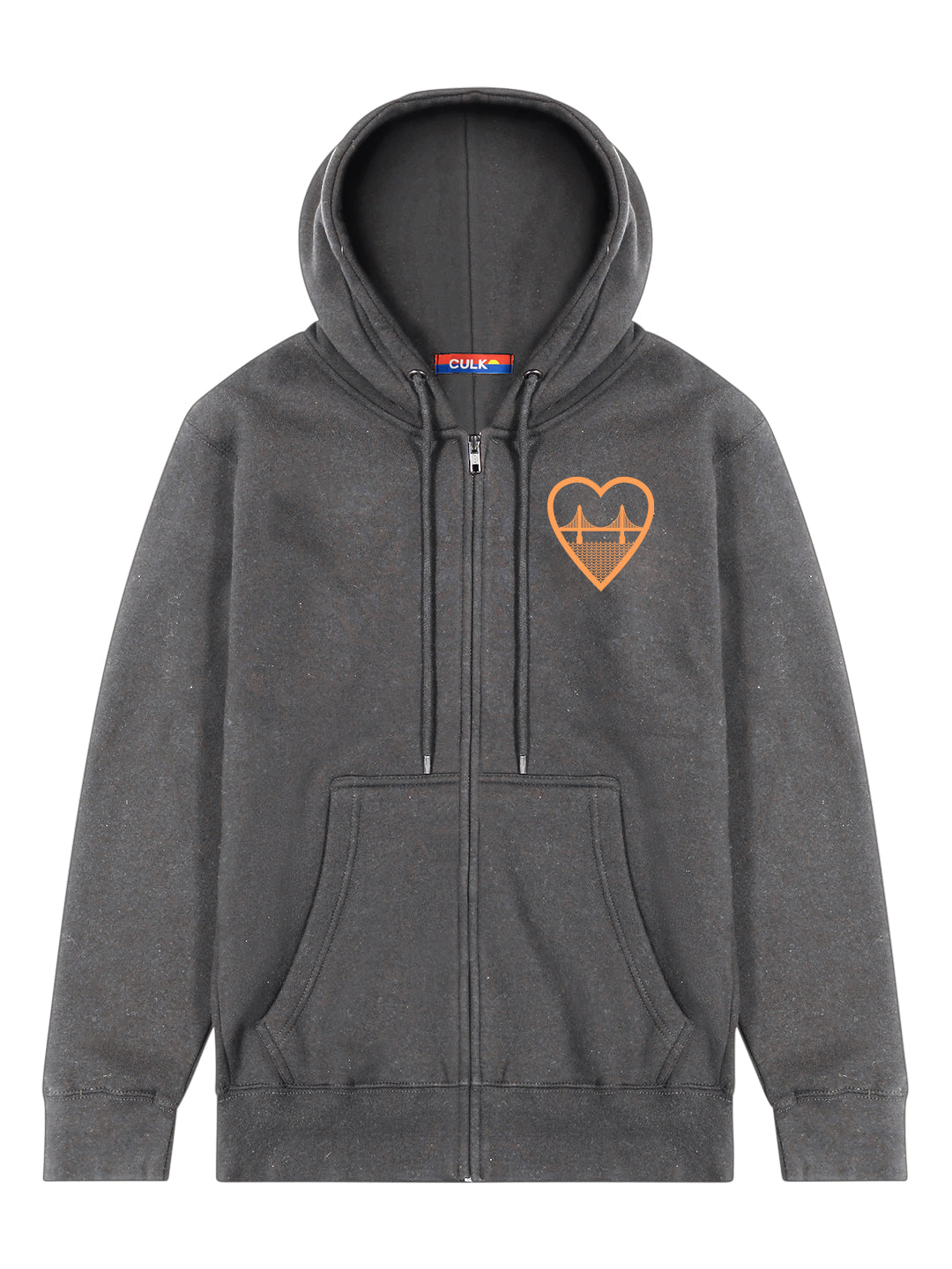 I Heart SF Zip-up Hoodie Charcoal-Culk