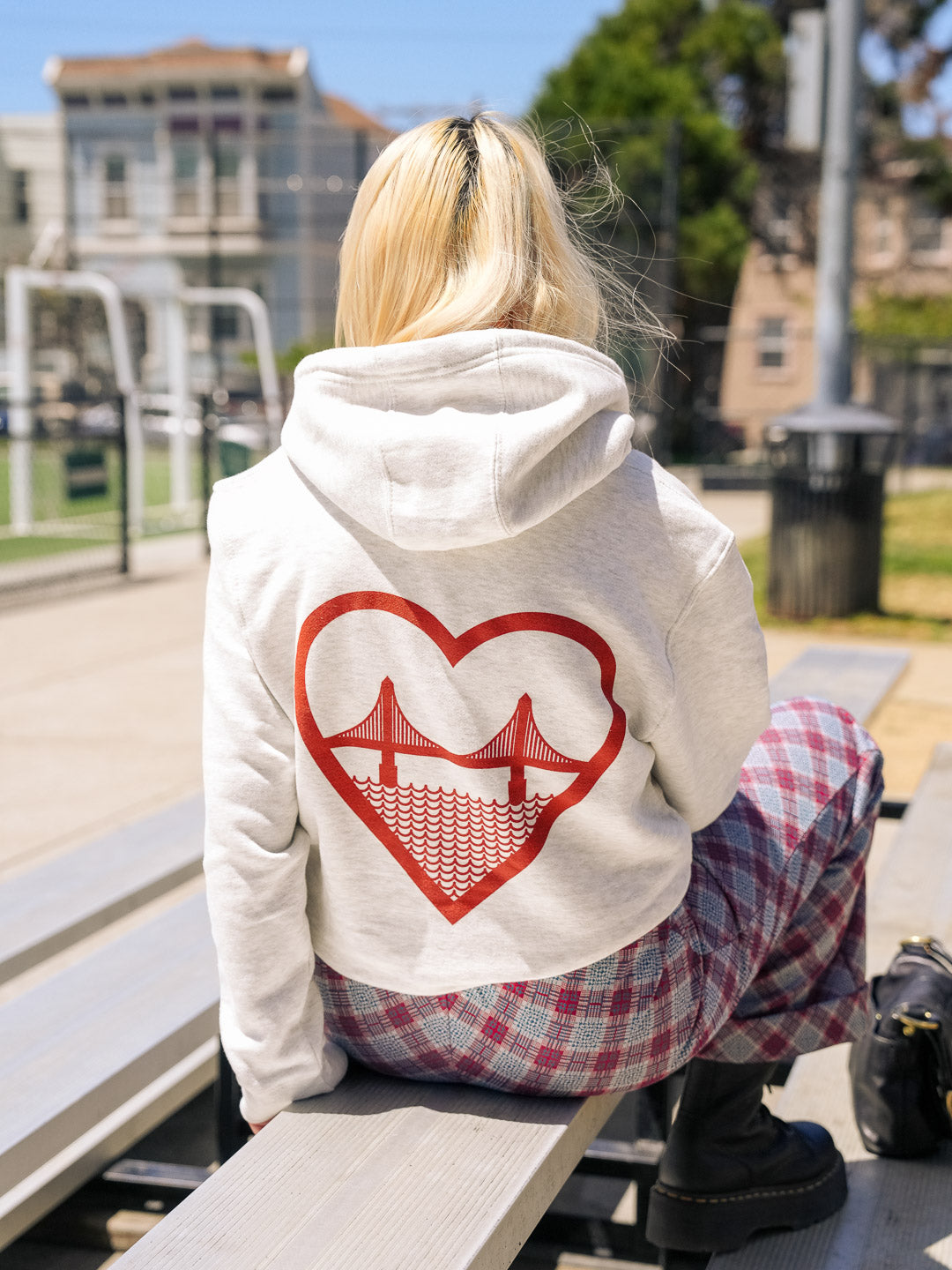 I Heart SF Zip-up Hoodie Heather Cream-Culk