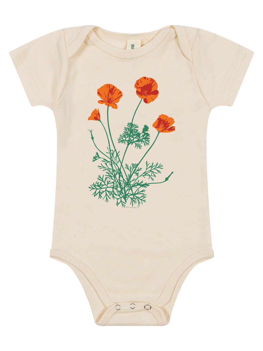 Jen Kindell Poppy Baby Onesie Natural-Culk