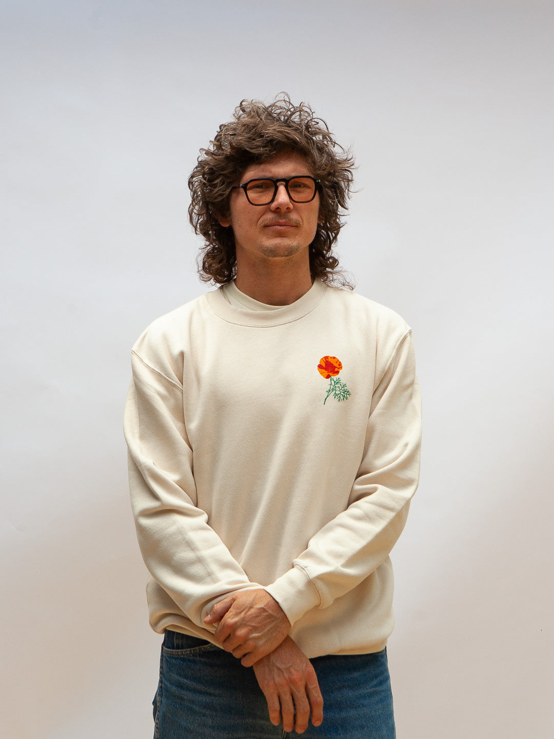Jen Kindell Poppy Crewneck Sweatshirt Cream-Culk