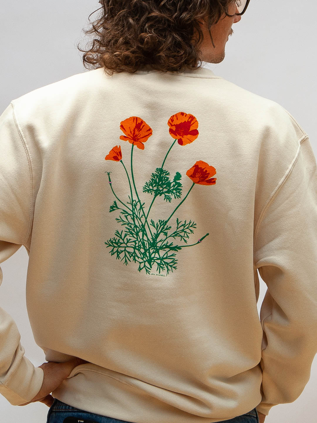 Jen Kindell Poppy Crewneck Sweatshirt Cream-Culk
