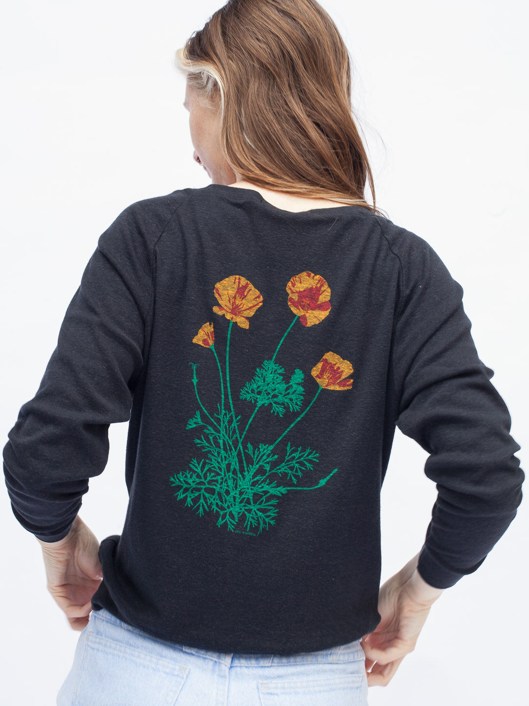 Jen Kindell Poppy Women's Raglan Pullover Tri Black-Culk