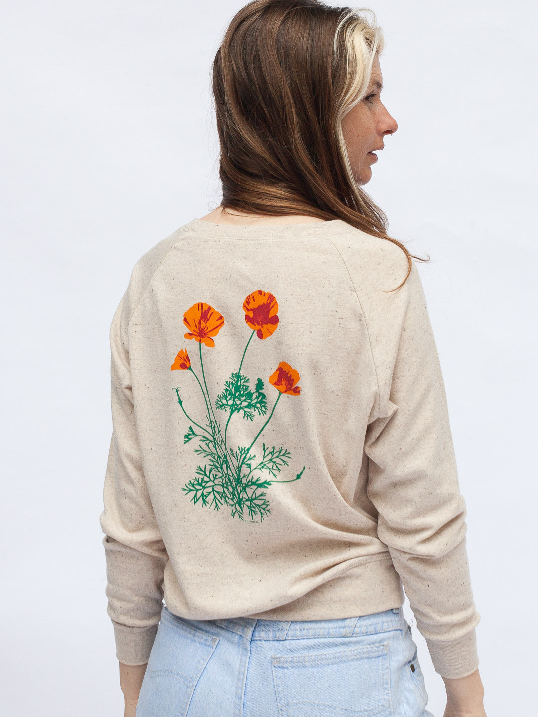 Jen Kindell Poppy Women's Raglan Pullover Tri Oatmeal-Culk