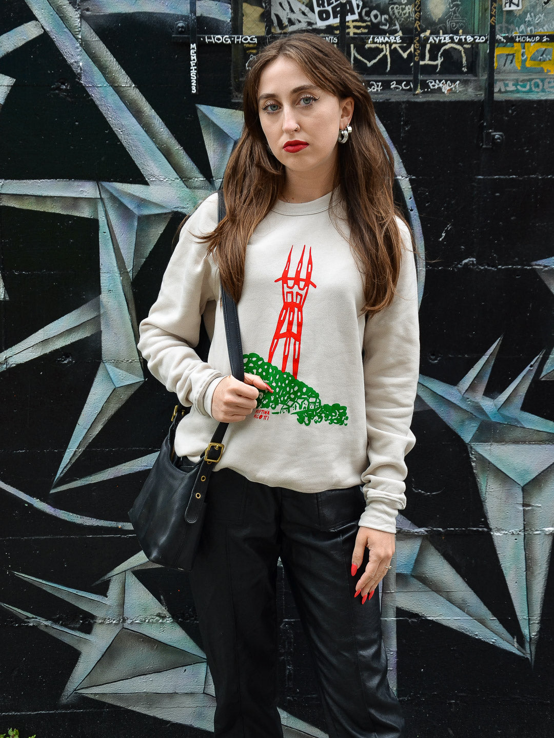 Kristina Micotti Sutro Tower Unisex Crewneck Sweatshirt Cream-Culk