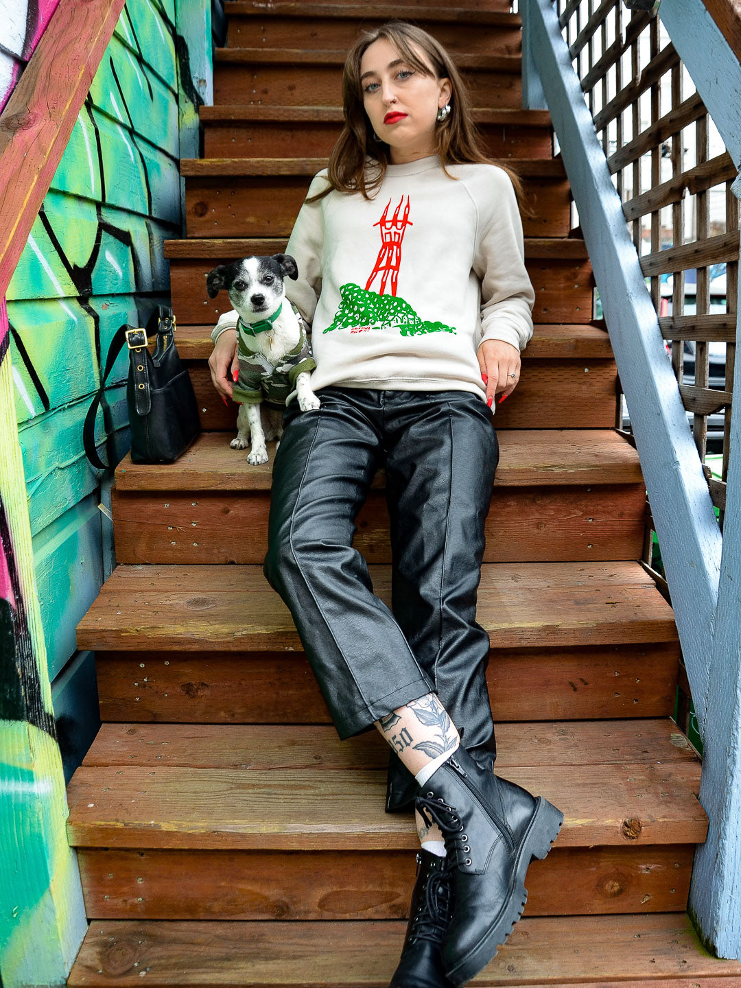 Kristina Micotti Sutro Tower Unisex Crewneck Sweatshirt Cream-Culk