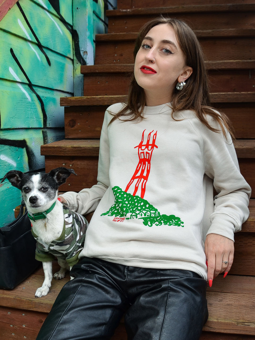 Kristina Micotti Sutro Tower Unisex Crewneck Sweatshirt Cream-Culk