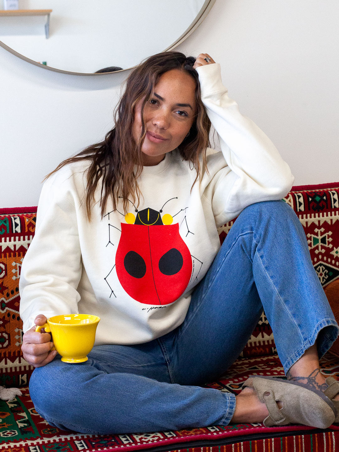 Ladybug Crewneck Cream by Charley Harper-Culk