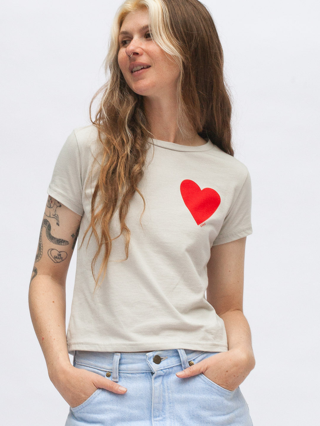 Love Women's High Waist Tee Silver-Culk