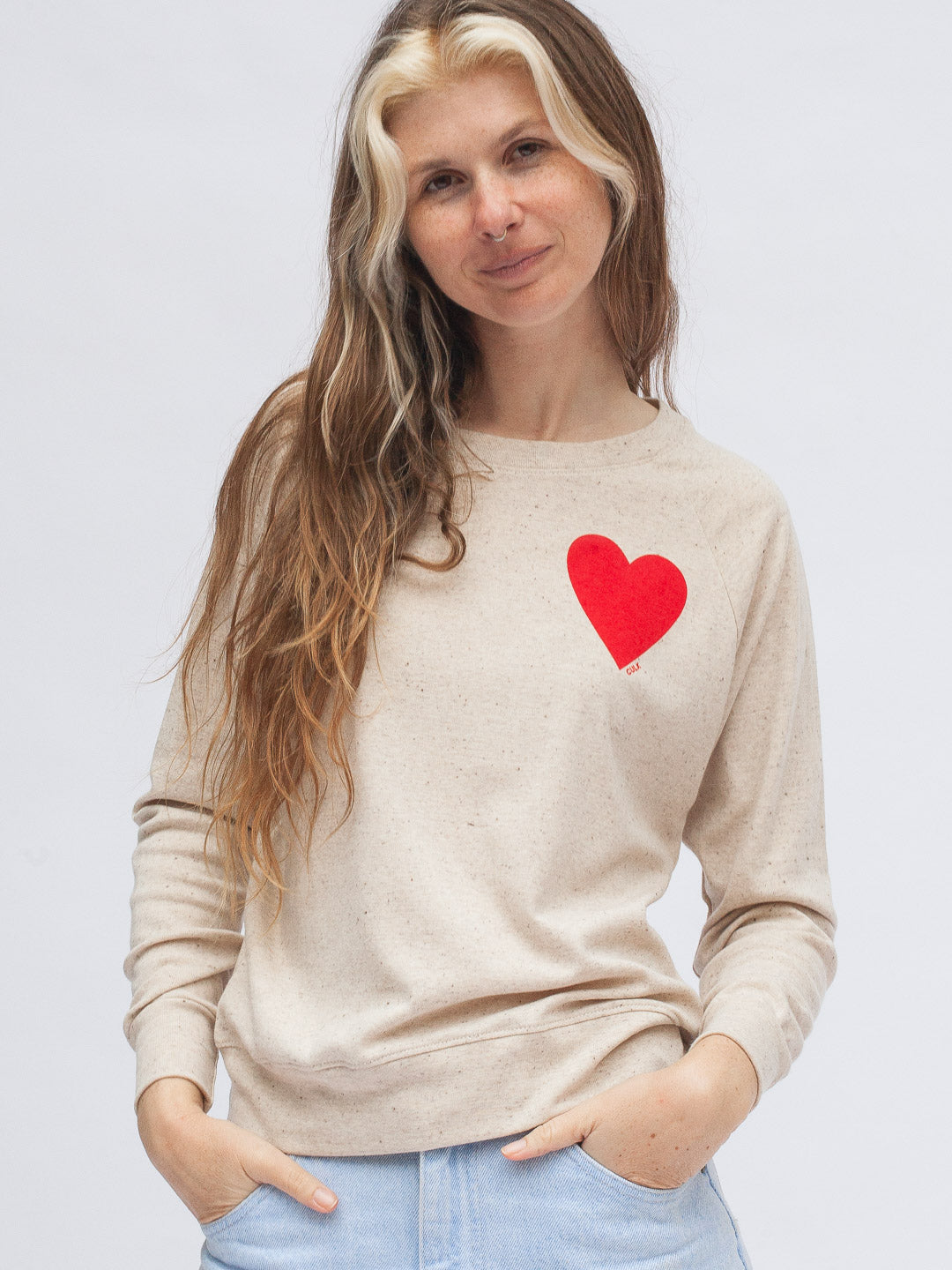 Love Women's Raglan Pullover Tri Oatmeal-Culk