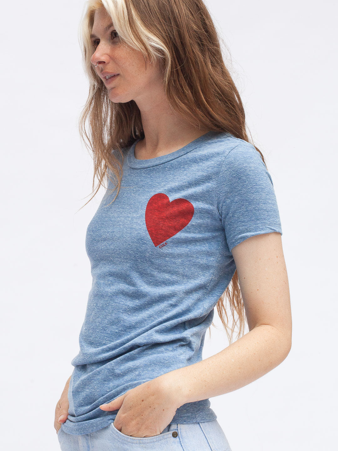 Love Women's Tee Tri-Blue-Culk